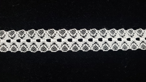 .675 Inch Flat Insert Beading Lace, Ivory (100 yards) MADE IN USA